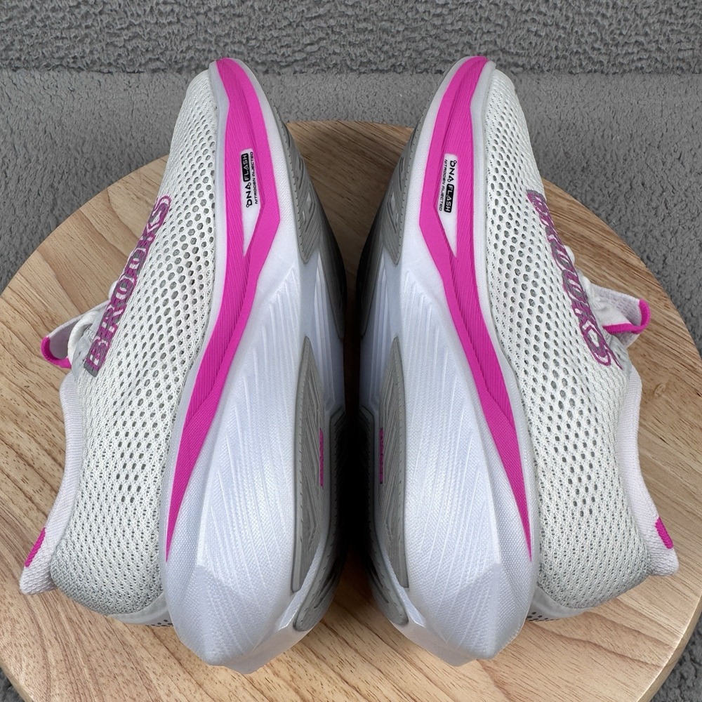 Brooks Hyperion 3 Womens Size 9 White Luminary Cyber Pink Road Running Shoes - Picture 6 of 12